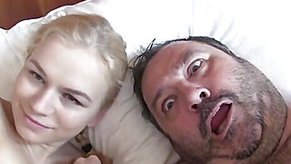 Young Czech slut bangs with old fat guy in bed