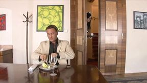 Hot french maid is comforted by a big cock