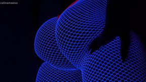 Blacklight Oil & Glitter with HUGE Dildo Fucking