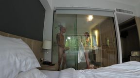 He Teasing Me with His Big Cock While I Shower