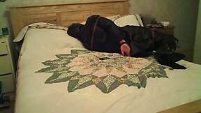 Leather and Crossdressing -- Self Bondage!
