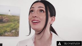 TRANSFIXED - Victoria Grant And Charlotte Sins Catfight Over Coworker Turns Into Trans Anal Threesome