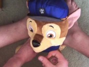 Cumming on Paw Patrol Chase plush