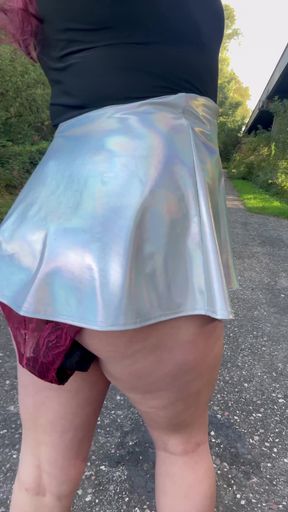 Must-share moment from &quot;Sissy in miniskirt and chastity with big dildo outdoor&quot;