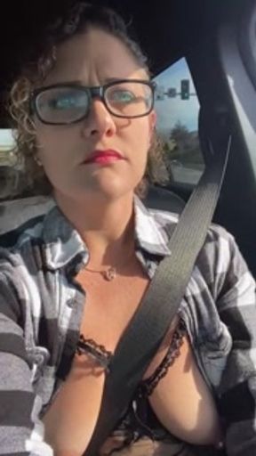 Cruising &amp; smoking 🚬 tits out 😳