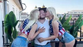 Hunk Mr  Texas Drills Blonde Sluts Greta Foss & Vera Jarw's Holes Raw!