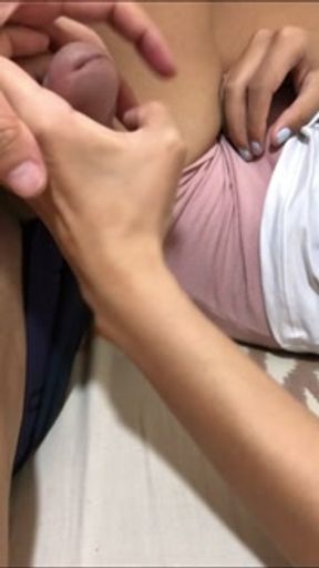 Fucking her two holes mercilessly until leaving a creampie in her tight ass