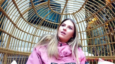 Blonde Romanian stuns in intimate session with interracial creampie climax