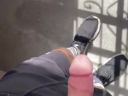 Showing off my semi hard cock
