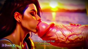 Latina worships big white cock raw dirty talk HD 3D