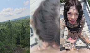 Lured Straight Hiker Choked Goth Tgirl Split Tongue Cum Gush