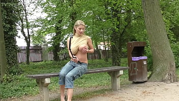 Watch me from Behind Trees when I make Naked in Park and Milking My Boobs