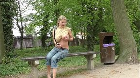 Watch me from Behind Trees when I make Naked in Park and Milking My Boobs
