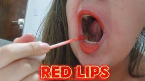 Red Lipstick Fetish – Painting My Lips Bright Red and Blowing Kisses at the Camera for Lip Lovers