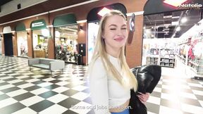 Polish babe blows dick&#x1F346;, takes massive pounding in public mall