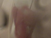 straight chubby straight man jerk off with his soapy huge uncut cock