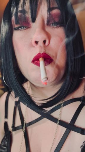 Filthy Cougar Tina Snua Dangles Her Cigarette For You - Smoking Nose Exhales SFW