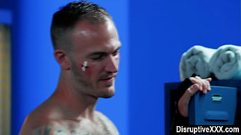 Corrupt boxers fuck bareback after boxing match