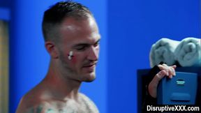 Corrupt boxers fuck bareback after boxing match