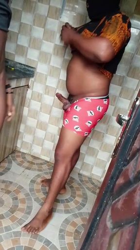 Big Stepfather Fucking My Visitor Inside Kitchen.