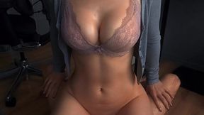 POV fuck with hot busty brunette squirting while orgasm