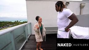 Ebony Sucking her Step Brothers HUGE dick while their family is away