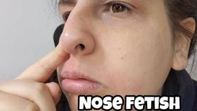 Nose Fetish Play - Snot Piggy Nose Picking Close Up