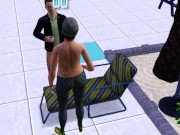 Sex by the pool on a plank bed with a bbw | sex mod, sims 3