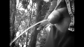 Amateur Gay Men Piss Outdoors in Classic Black & White Scene