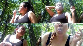 Petite Asian Smoking and Coughing outdoors while sick volume 16 Non Nude ****mp4****