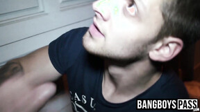 ”Stud barebacked outside doggy style before tasting cum”