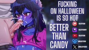 Femboy Fucked Hard Halloween Orgy Threesome
