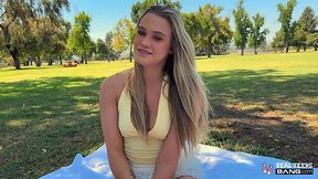 Gorgeous Blue-Eyed Blonde Meets Guy in Park and Heads Home for Passionate Fuck
