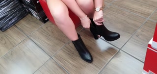 Jade benidorm lockdown shoe shop pussy upskirt