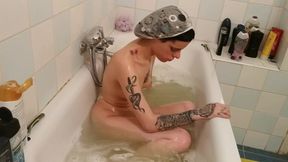 Bathing and armpit shaving