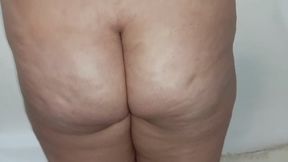 Fat white ass has a lot of cellulite