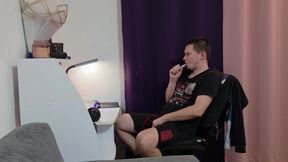 Horny Man Brings Himself to Orgasm While Watching Porn - What He Needs Before Going to Work