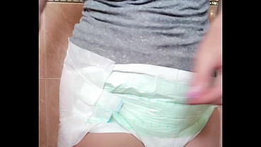 Diaper girl pee desperation