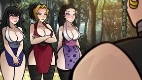 Lord TENGEN Tries out Some SEX Positions on His Wives - Cartoon Sex Parody(Eng SUB)