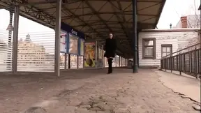 Short Blowjob with Hot Nylons in the Train Station