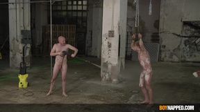 RESTRAIN BONDAGE & DISCIPLINE slave twunk Daniel Hausser gets candle paraffin paraffin wax torment