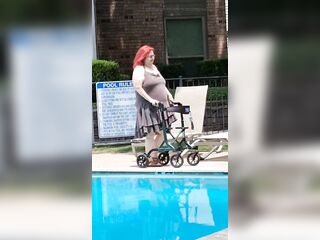 Summer Has Arrived! Time for the first Visit to the Pool Sexy Big Nurse Vicki Style!