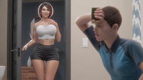 Slutty Stepmom Cheats on Her Husband with Virgin Stepson in the Bathroom (Exclusive 3D Porn) Eng Sub