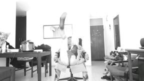 She Happily Opens Her Autumn Coat and Shows Everything That Is Underneath.