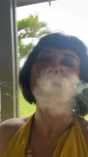 Thunderstorm Smoking in Yellow Dress