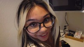 Hot big boobed girl pleases his small cock&#x1F346; with handjob and blowjob