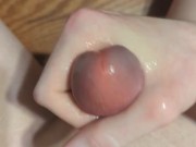 Stroking Cock Until Cum Oozes Out