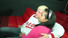 German COUGAR gives good head and rides cock in redlight Cinema