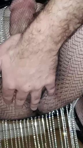 Dani Cums Big in Sexy Black Fishnet