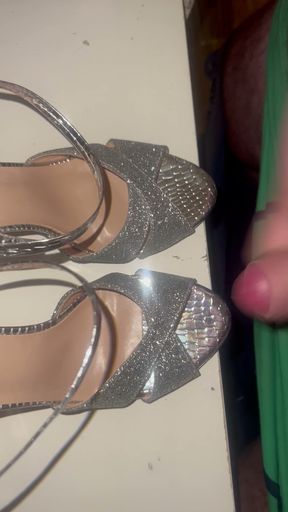 Cum in my wife's new shoes